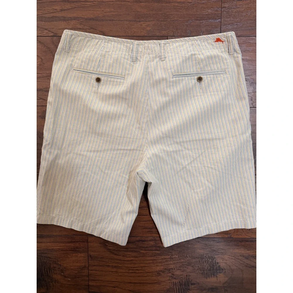 Tommy Bahama Paradise‎ Nation Mens Striped Cotton Shorts Blue Yellow Size 36
